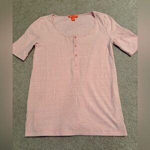 Joe Fresh Ribbed Pink Top 2 of 2